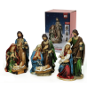 Set Natività Artigianale in Resina Colori Forti Oro 20 cm