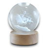 Lampada Globo - Babbo Natale con Slitta - 8x8x10 cm