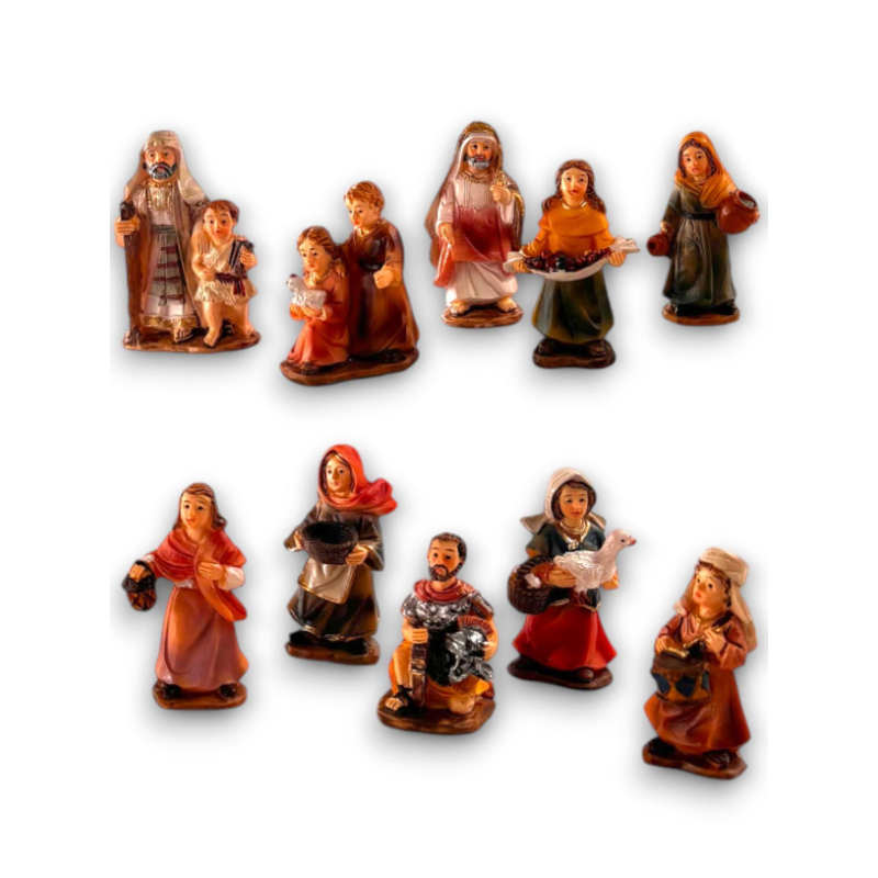 Set 10 Pastori in Resina 5 cm Presepe -  mod.B