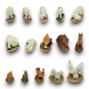 Set 15 Pezzi Animali in Miniatura per Presepe 4 cm in Resina