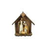 Capanna natività in Legno Sacra Famiglia 19 cm