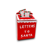 Set 6 Letterine per Babbo Natale Cassetta lettere in latta 11x4x7 cm, Portalettere a tema natalizio da Compilare