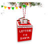 Set 6 Letterine per Babbo Natale Cassetta lettere in latta 11x4x7 cm, Portalettere a tema natalizio da Compilare