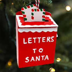 Set 6 Letterine per Babbo Natale Cassetta lettere in latta 11x4x7 cm, Portalettere a tema natalizio da Compilare