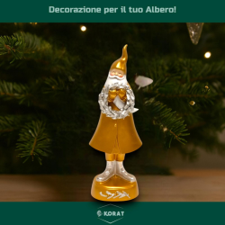 Babbo Natale con Ghirlanda - Oro - 31 Cm