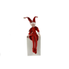 Peluche GIULLARE Elfo Gnomo di Natale 60 cm abito ROSSO Paillettes Pupazzo CIRCUS SEDUTO con gambe lunghe SNODABILI