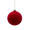 6x Palline di Natale in Velluto Sfera Infrangibile in Plastica ROSSO FLOCCATE 12 cm