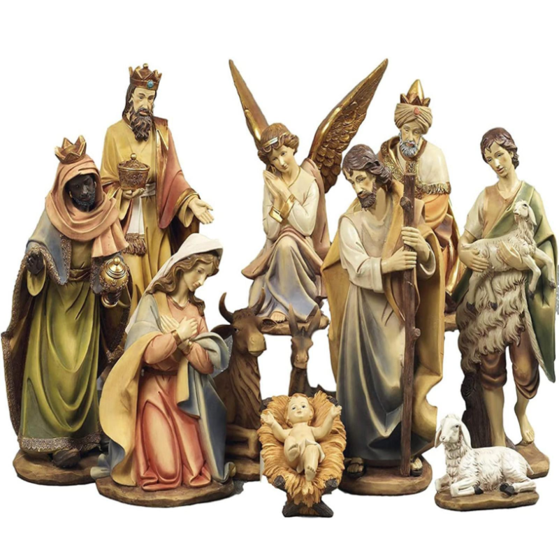 Presepe Natività Lusso con 11 soggetti Fino a 15 cm