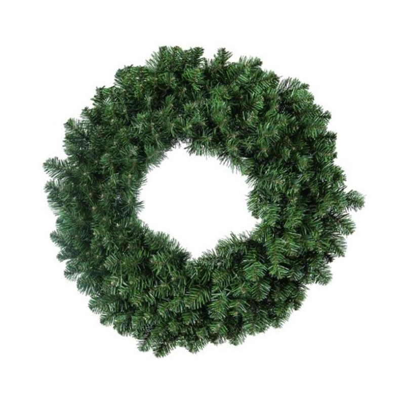 Ghirlanda Corona Natalizia Verde per Porta dietroporta diamentro Ø 80 cm con 300 rami PVC Punte Molto folta TONDA