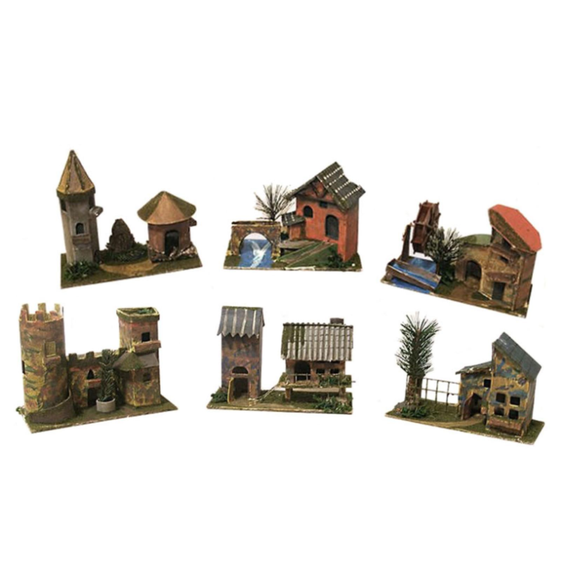 Casette torri 6 assortimenti per presepe 17x8x h.15 cm