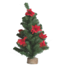 Pinetto Albero di Natale da tavolo 60 cm COMPRESO di ADDOBBI STELLA DI NATALE ROSSO