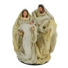 Gruppo Natività Artigianale in Tessuto Bianca Avorio JUTA Presepe Statuine in Resina con Sacra Famiglia Personaggi da h. 15 cm