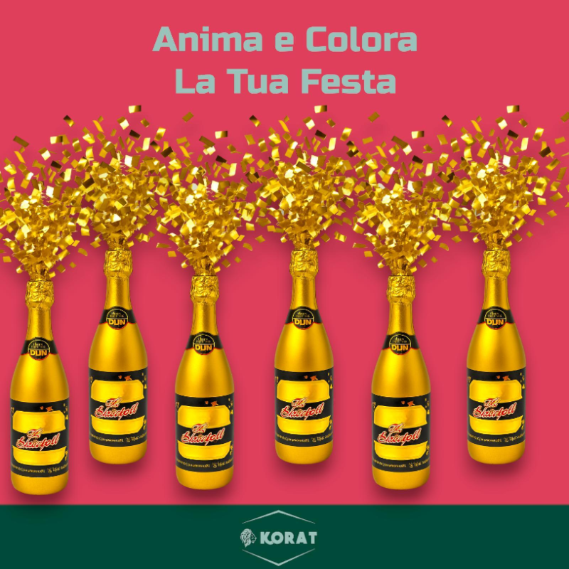 2 Bottiglie Party Coriandoli Oro