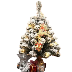 Alberetto di Natale Pinetto 45 cm - Albero di Natale Piccolo 50 Rami Ø 25cm Ignifugo con Sacco in Juta