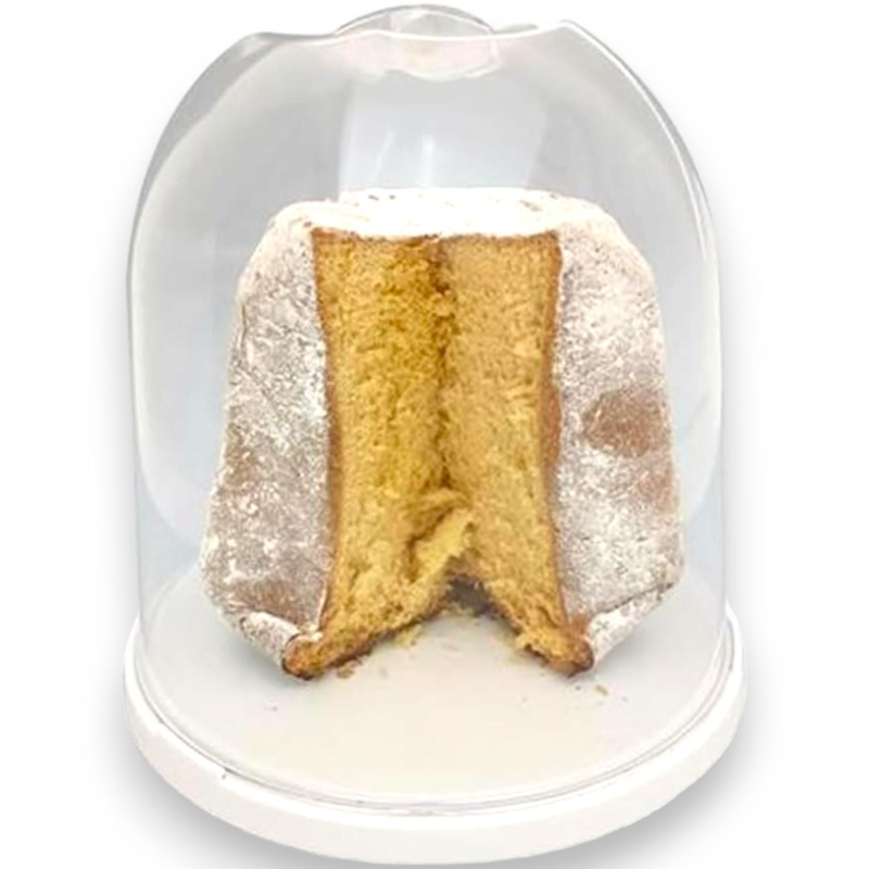 Porta Panettone con coperchio trasparente Pandoro cupola contenitore dolci con chiusura di sicurezza h27 x d28 