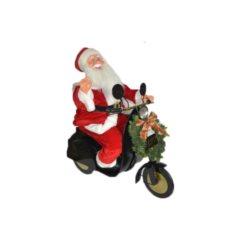 Statua Pupazzo Babbo Natale Gigante CON MOTO 83 cm con LUCI, MUSICA e MOVIMENTO