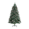 Albero di Natale Punte INNEVATE con BACCHE ROSSE 180 cm - 750 rami Base in Metallo