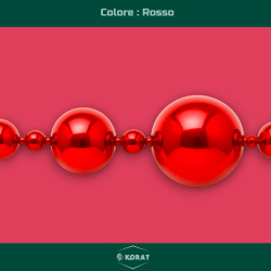 Ghirlanda con Palline - 170 cm - Rosso