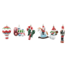 SET 6 APPENDINI PER DECORAZIONE ALBERO FANTASIA NATALE ROSSO  CM.12 - FA-30749