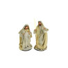 Gruppo Natività Artigianale in Tessuto Bianca Avorio JUTA Presepe Statuine in Resina con Sacra Famiglia Personaggi da h. 20 cm