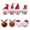 SET 8 PALLINE BABBO NATALE, PUPAZZO DI NEVE,RENNA IN PLASTICA CON CAPPELLO 