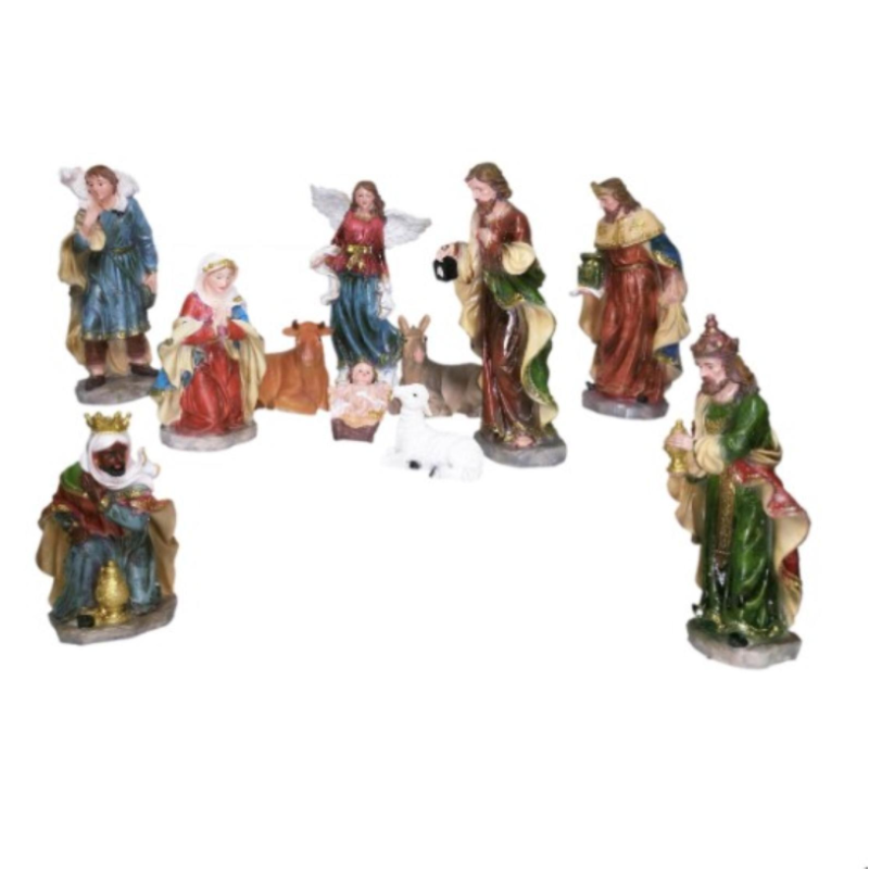 Set GRANDE Natività da h. 30 cm Completa con Re Magi 11 soggetti PRESEPE