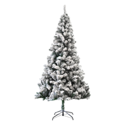 Albero di Natale Innevato 120 CM Base in Metallo 420 Rami