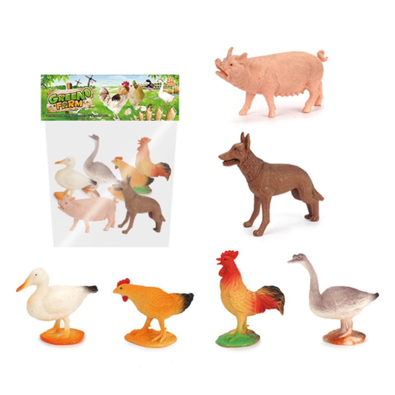 Set 27 Pezzi Animali da Cortile in Miniatura per Presepe 5,5 x h. 7,5 cm