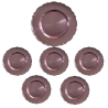 Set 6 Sottopiatti Bordo Ondulato Colore ROSA ANTICO in plastica 33 cm