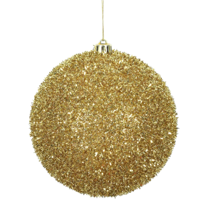 Palla di Natale Gigante Ø 25 cm in Plastica TINSEL LUCIDA Glitter ORO