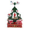 Carillon albero di natale in legno con addobbi 28x17x12 cm