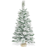 Albero di Natale Piccolo 90 cm con Base in Juta | Pinetto Innevato Slim Folto e Realistico | Alberello Artificiale con Neve Salv