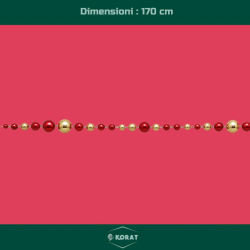 Ghirlanda con Palline - 170 cm - Rosso/ Oro