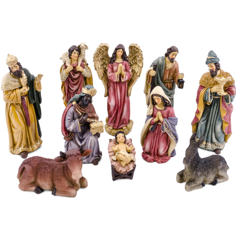 Natività 11 pz da h. 22 cm STILE ARABO con RE MAGI CLASSICA da 22 cm