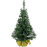 Alberetto di Natale Pinetto 45 cm - Albero di Natale Piccolo 50 Rami Ø 25cm Ignifugo con Sacco in Juta