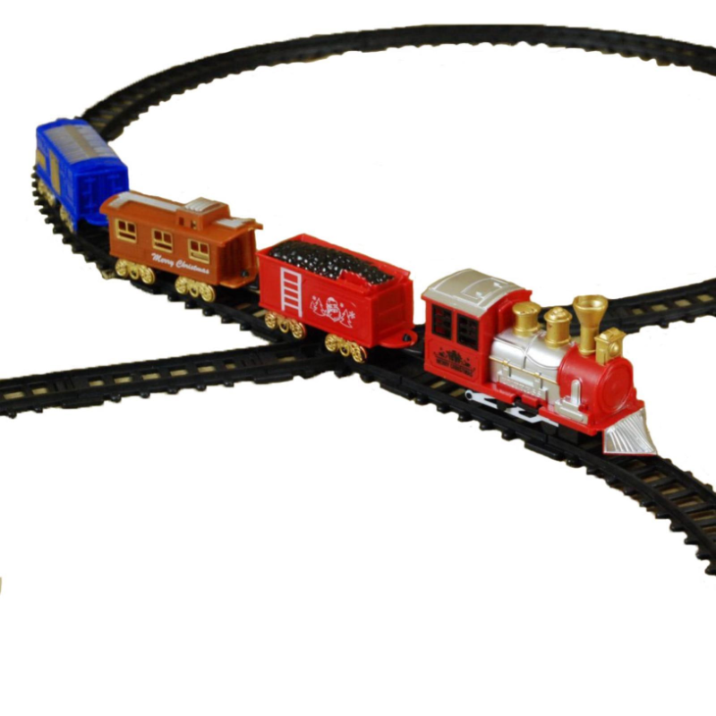 Set Trenino di Natale CLASSICO Treno Elettrico - 21 Pezzi PISTA 250CM Locomotiva più 3 vagoni