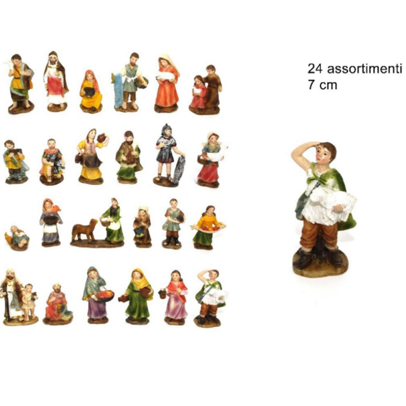 Set 24 Statue Presepe Economiche - 7/8 cm 