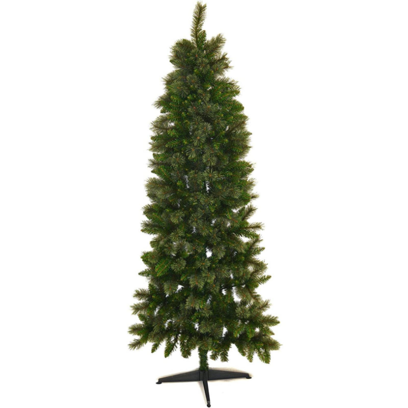 Albero di Natale a Parete Verde Artificiale in PVC Ignifugo h. 210 cm angolare salvaspazio con 450 Punte