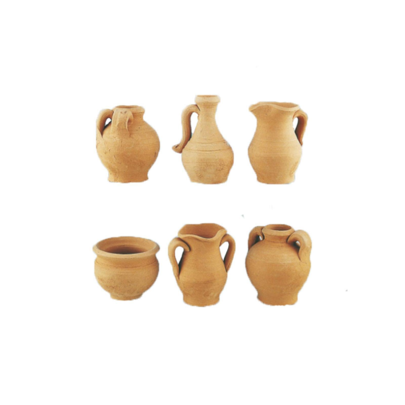 Accessori Presepe 12 pz Mini Anfore con manici 3,5cm in TERRACOTTA