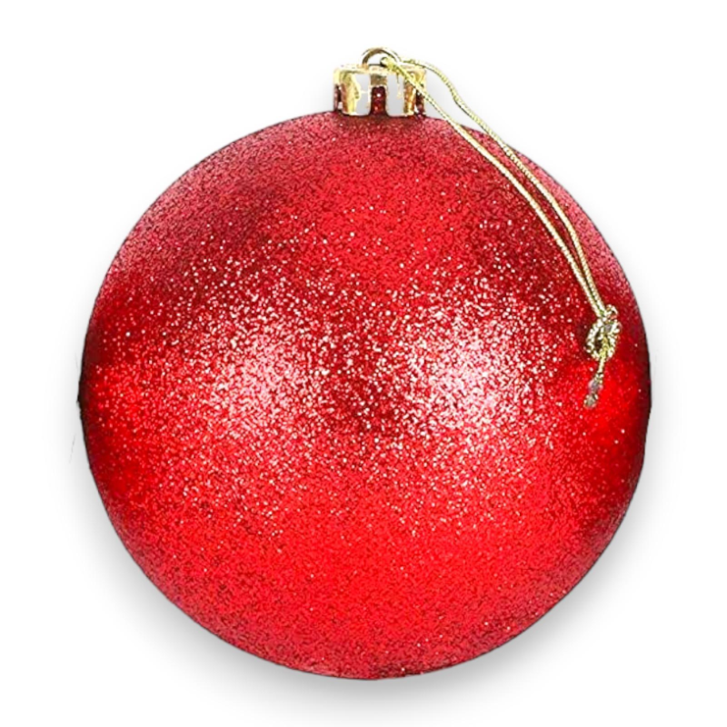 Palla di Natale Gigante Ø 30 cm in Plastica GLITTER ROSSO