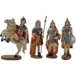 Set 4 Pastori Soldati Romani in Resina 11 cm