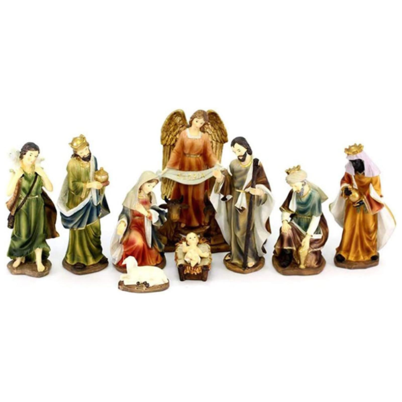 Presepe MINI Natività COLORI CHIARI 11 soggetti 9 cm