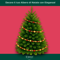 Ghirlanda con Palline - 170 cm - Rosso/ Oro
