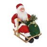 Statuetta Pupazzo Babbo Natale su Slitta con luci  - 40 cm 