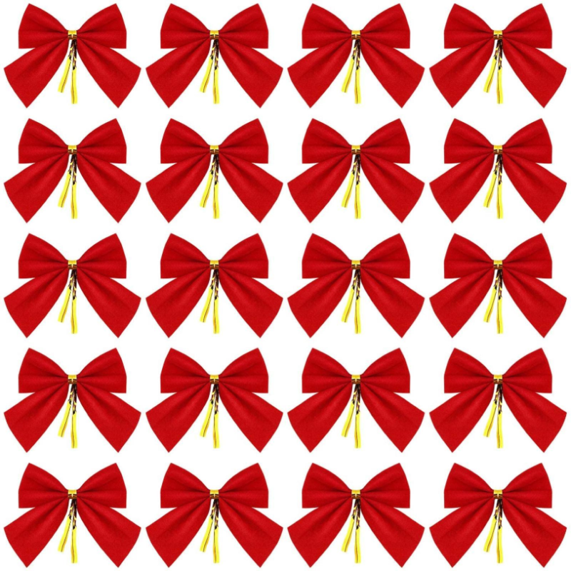 144 x Mini Papillon Rosso Mis. 5 x 5,5 cm per Albero di Natale Decorazioni Archi Fiocchi per pacchi Regalo