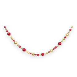 Ghirlanda con Palline - 170 cm - Rosso/ Oro