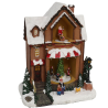 Villaggio NEGOZIO BABBO NATALE innevato Carillon 25 x 16 x H. 28 cm