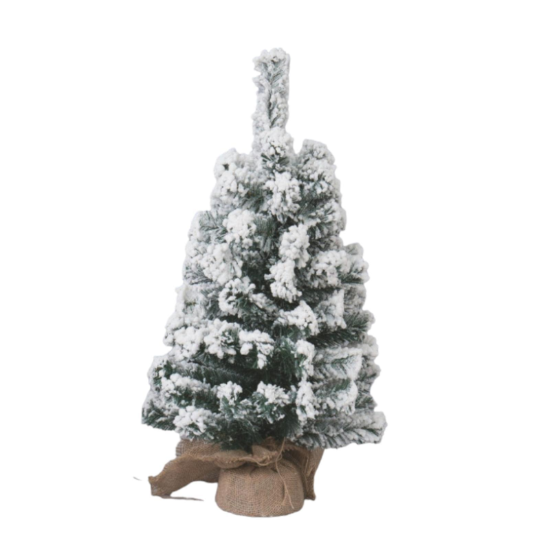 Alberello di Natale - Albero Innevato Neve - 60 cm Base Juta