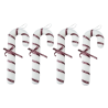 4x Candy Cane Lolly Pop Floccato APPENDINO Addobbo Bianco e Rosa Antico