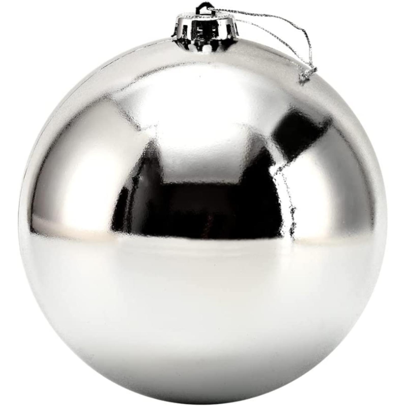 Palla di Natale Gigante Ø 20 cm in Plastica LUCIDA ARGENTO SILVER Infrangibile